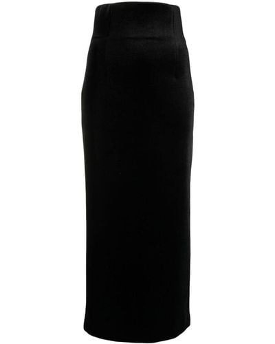 Philosophy Di Lorenzo Serafini Stretch Velvet Straight Skirt - Black