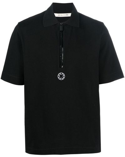 1017 ALYX 9SM Short-sleeved Polo Shirt With Logo Print - Black