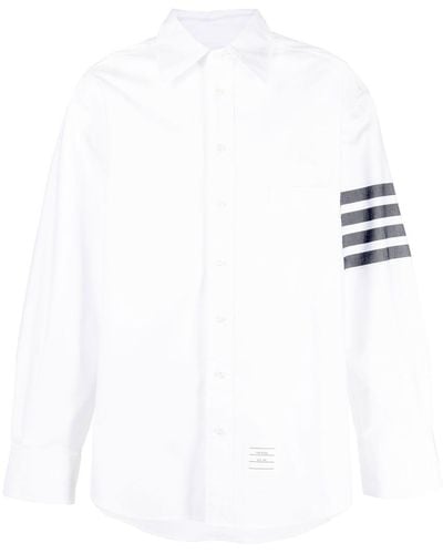 Thom Browne Overhemd Met Vier Strepen - Wit