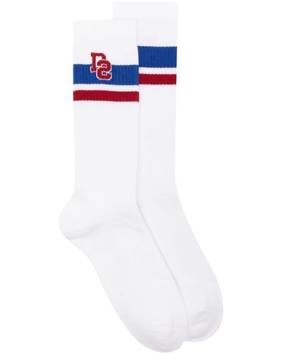 DSquared² Striped Mid Crew Socks - White