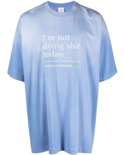 Vetements T-Shirt mit grafischem Print - Blau