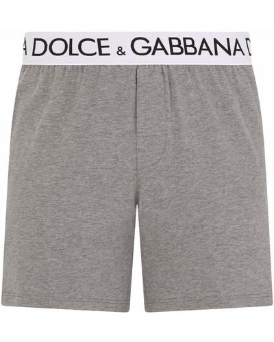 Dolce & Gabbana Bóxer con logo en la cintura - Gris