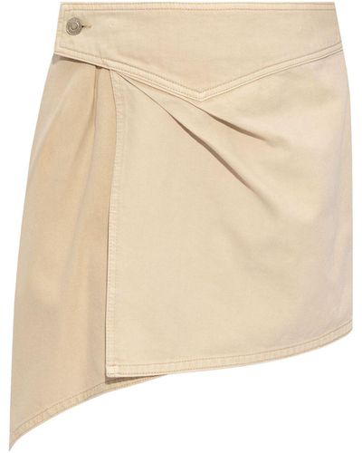 Isabel Marant Junie Asymmetric Cotton Skirt - Natural