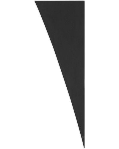 Saint Laurent Foulard en soie à plaque logo - Noir