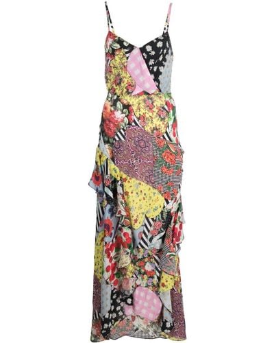 Moschino Jeans Ruffled Floral-motif Maxi Dress - White