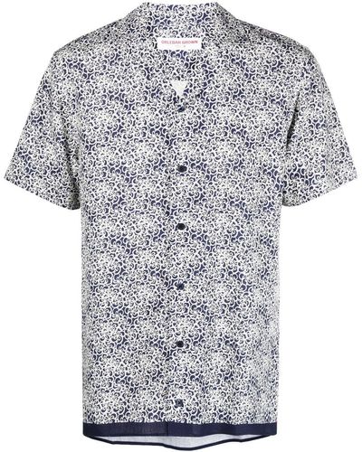 Orlebar Brown Overhemd Met Bloemenprint - Grijs