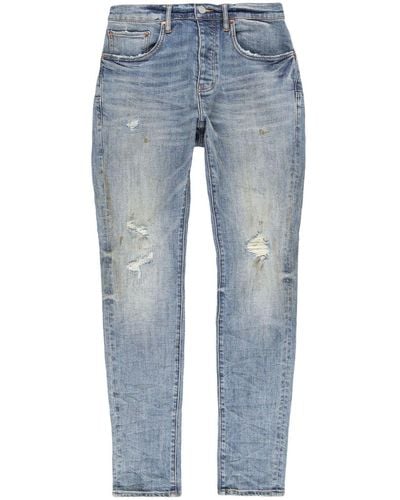 Purple Brand Distressed Bleached Skinny Jeans - Blue