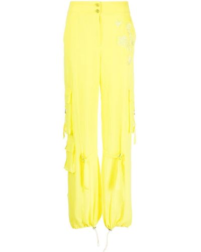 Blumarine Straight-leg Cargo Trousers - Yellow