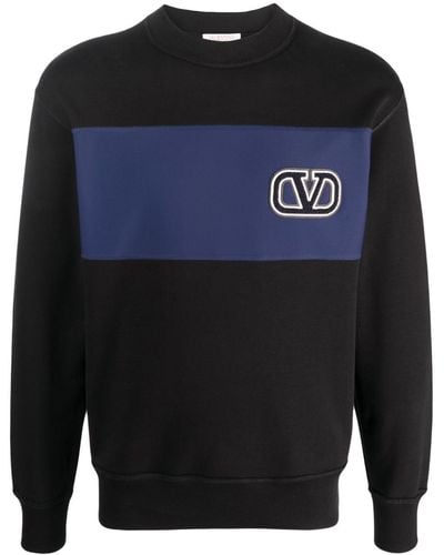 Valentino Garavani Vlogo Signature Patch Cotton Sweatshirt - Blue
