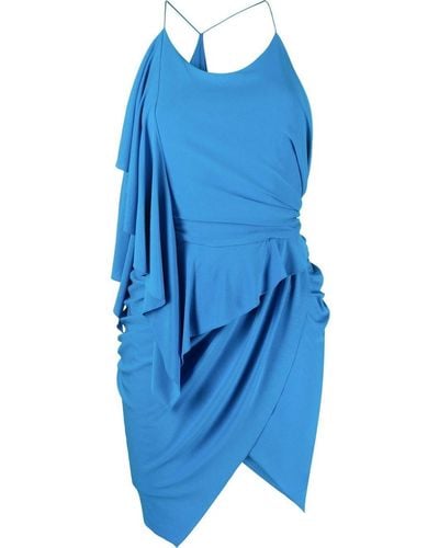 Alexandre Vauthier Asymmetric Draped-effect Mini Dress - Blue