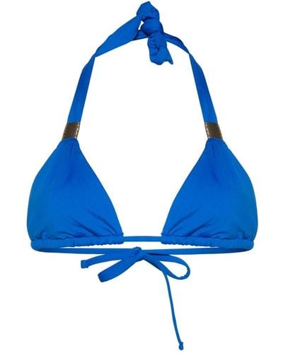 Heidi Klein Gathered-detail Triangle Bikini Top - Blue