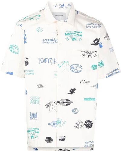 Carhartt Camicia con stampa Madison Motor City - Bianco