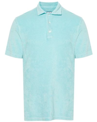 Fedeli Mondial Terry-cloth Polo Shirt - Blue