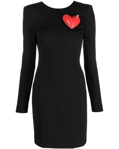 Moschino Robe courte Inflatable Heart à manches longues - Noir