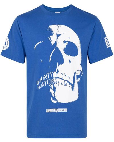 Supreme X Bounty Hunter Skulls T-Shirt - Blau