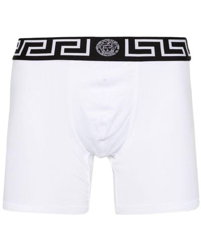 Versace Boxershorts mit Greca-Bund - Weiß