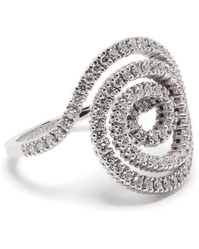 Delfina Delettrez Anello Spiral Loop in oro bianco 18kt con diamanti