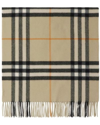 Burberry Wide Check Cashmere Scarf - Green