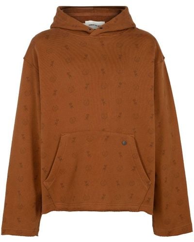 Honor The Gift Raw-edge Cotton Hoodie - Brown