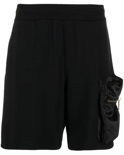 Moschino Pouch-pocket Cotton-blend Track Shorts - Black