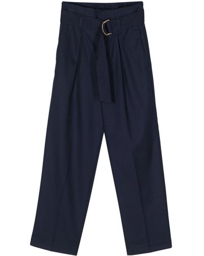 Scotch & Soda Daisy Belted Straight Trousers - Blue