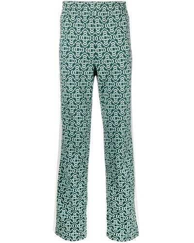Casablancabrand Pantalones de chándal con monograma en jacquard - Verde
