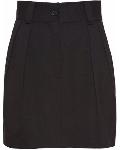 Miu Miu Grain-de-poudre Mini Skirt - Black