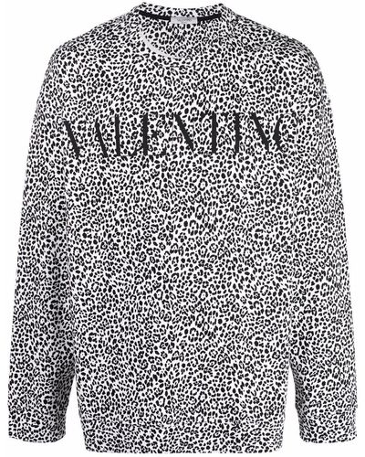 Valentino Garavani Leopard Print Sweatshirt - White