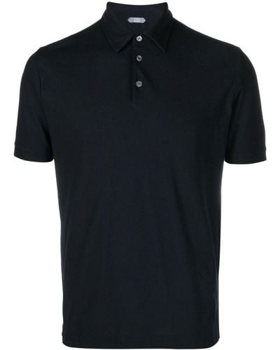 Zanone Short-sleeve Cotton Polo Shirt - Black