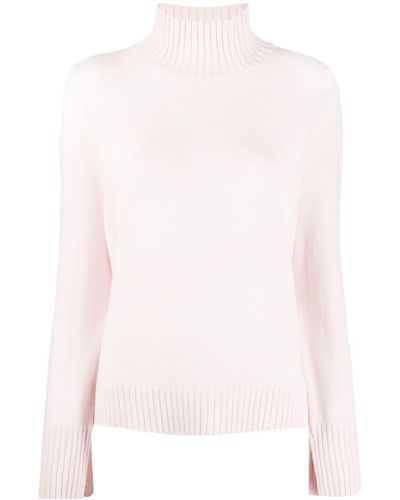 Allude Pull en maille à col roulé - Rose