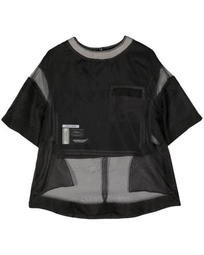 Undercover Tulle-panelled T-shirt - Schwarz