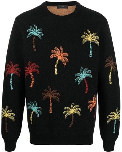 Alanui Palm Tree Crew Neck Sweatshirt - Black