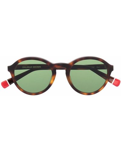 Orlebar Brown Round Frame Tortoiseshell Sunglasses - Brown