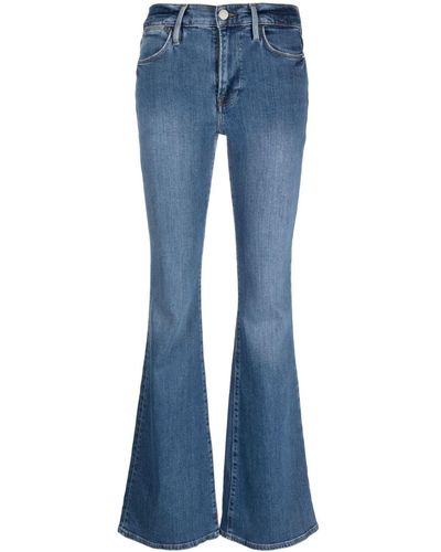 FRAME High-Waisted Flared Jeans - Blue
