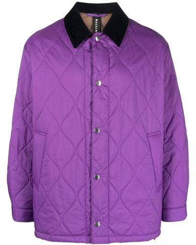 Mackintosh Teeming Quilted Coach Jacket - Purple