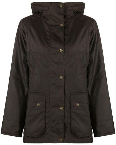 Barbour Button-up Hooded Jacket - Black