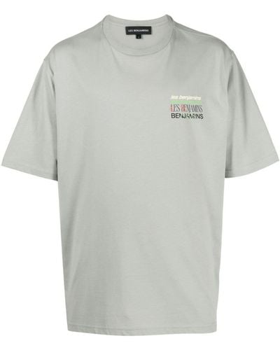 Les Benjamins T-shirt en coton à logo imprimé - Gris