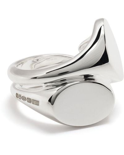 SWEETLIMEJUICE Logo-engraved Silver Signet Ring - White