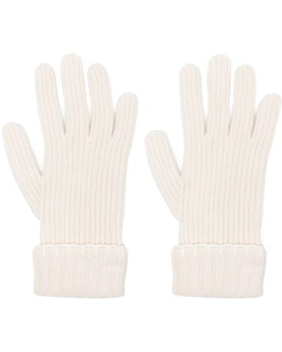 Chloé Ribbed Full-finger Gloves - White