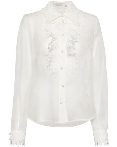 Zimmermann Doily Lace-trim Shirt - White