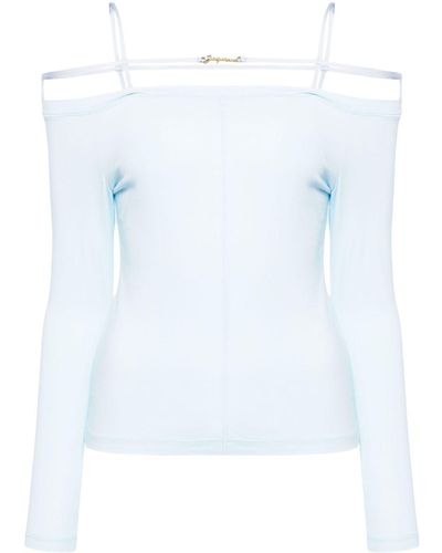 Jacquemus Camiseta Le T-shirt Sierra con hombros descubiertos - Blanco