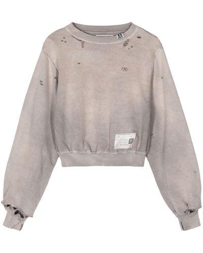 Maison Mihara Yasuhiro Distressed Cotton Sweatshirt - Natural