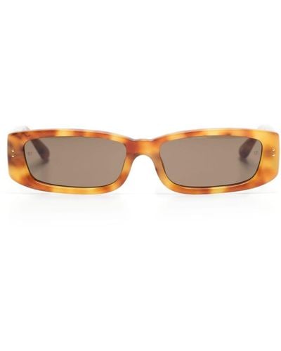 Linda Farrow Talita Rectangle-frame Sunglasses - Brown