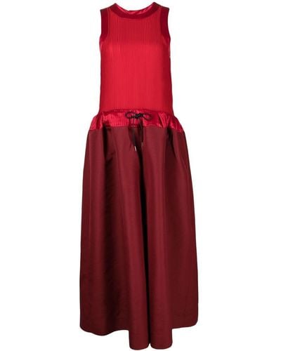Sacai Kleid mit Taillenzug - Rot