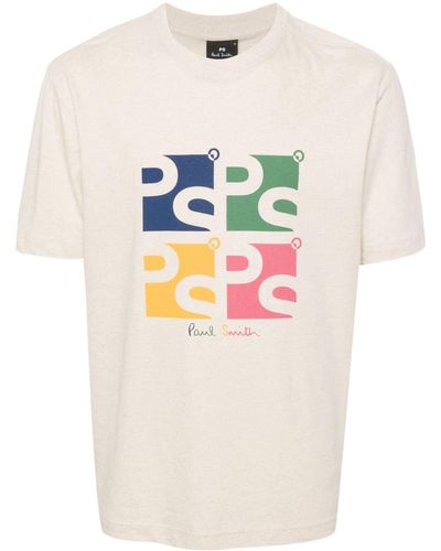 PS by Paul Smith Logo-print Cotton-blend T-shirt - Grey