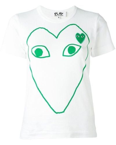 COMME DES GARÇONS PLAY Logo Outline Print T-shirt - Green