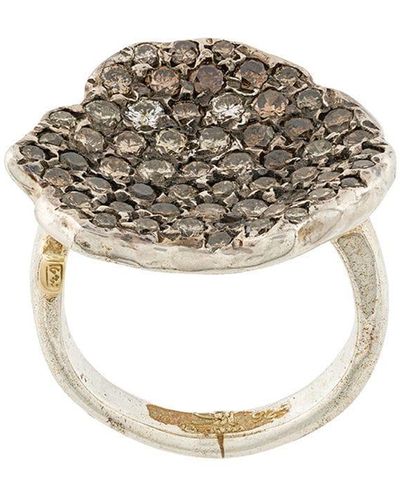 Rosa Maria Pave Diamond Ring - Metallic