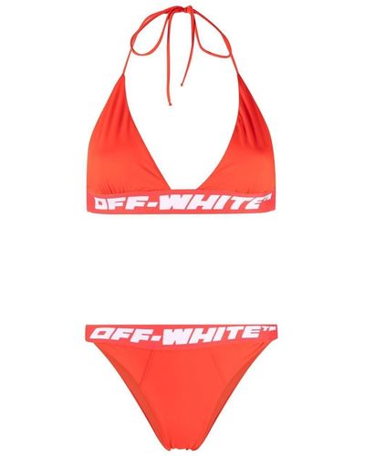 Off-White c/o Virgil Abloh Logo-tape Bikini Set - Red