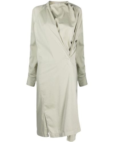 Lemaire Neutral Asymmetric Cotton Midi Dress - White