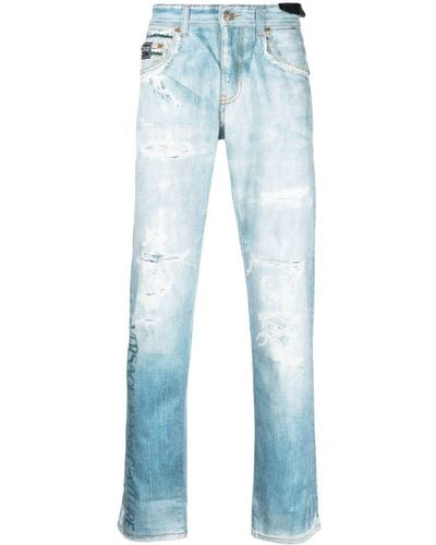 Versace Denim Straight-leg Pants - Blue